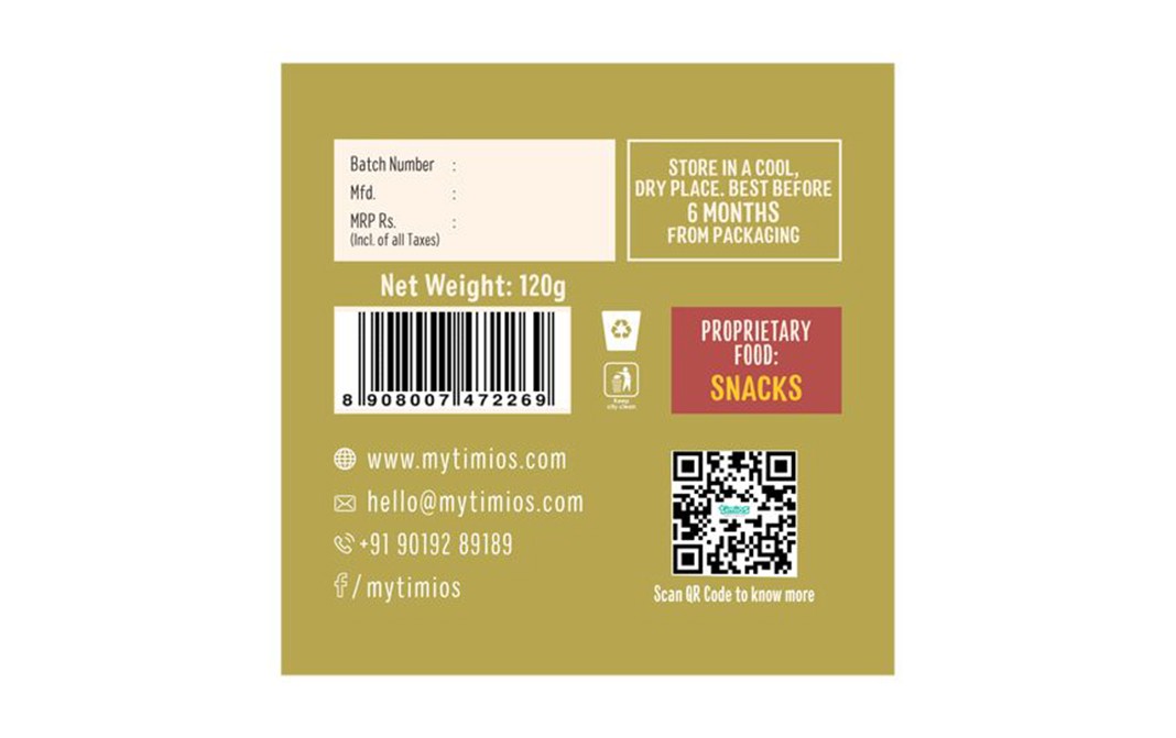 Timios Mini Oaty Bites    Pack  120 grams